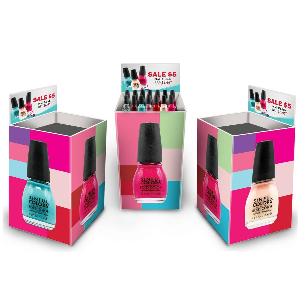 $5 NAIL POLISH IMPULSE BIN - Featuring Best Sellers (240 units) @ $2.50 PER UNIT - Wholesale Discount Cosmetics