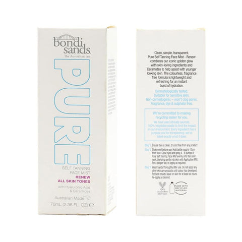 Bondi Sands 70ml Pure Self Tanning Face Mist - 24pk | Wholesale Discount Cosmetics