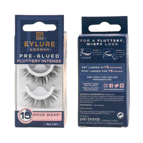 Eylure London Pre-Glued Eyelashes Fluttery Intense 141 - 24pk | Wholesale Discount Cosmetics