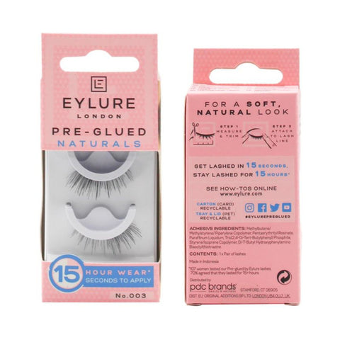 Eylure London Pre-Glued Eyelashes Naturals 003 - 24pk | Wholesale Discount Cosmetics