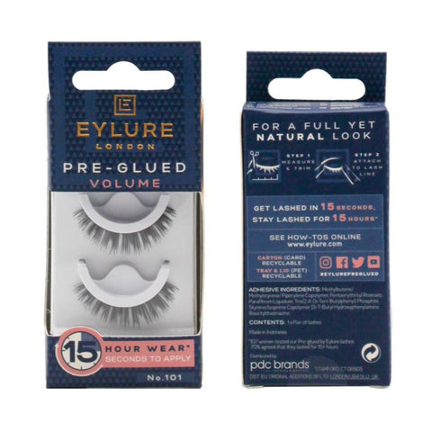 Eylure London Pre-Glued Eyelashes Volume 101 - 24pk | Wholesale Discount Cosmetics