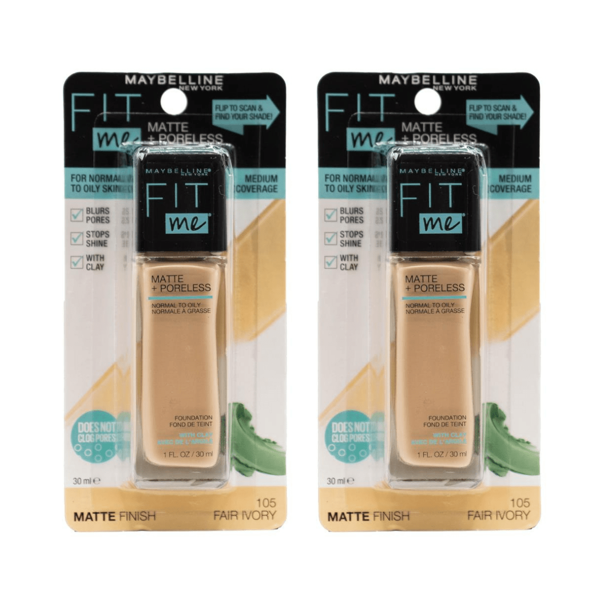 Maybelline Fit Me Dewy + Smooth Foundation - Fair Ivory 24pk - Wholesale Discount Cosmetics