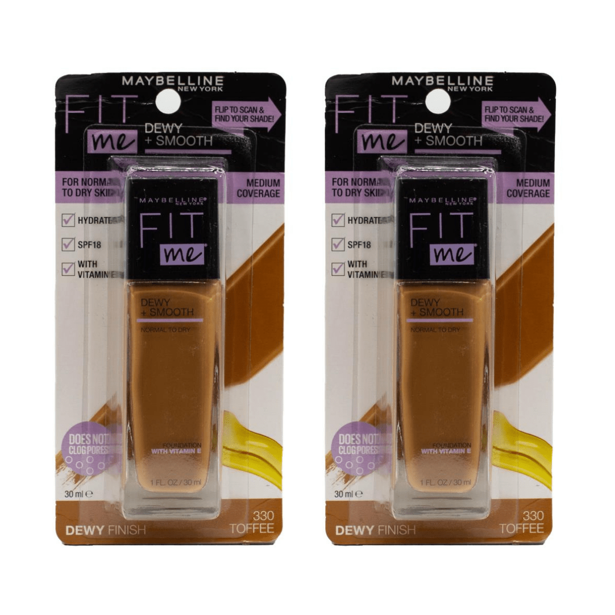 Maybelline Fit Me Dewy + Smooth Foundation - Toffee 24pk - Wholesale Discount Cosmetics