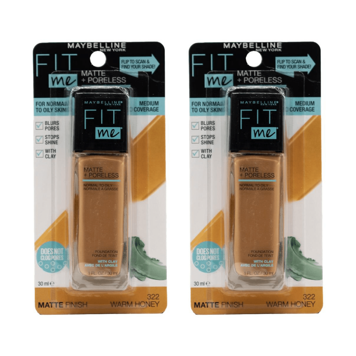 Maybelline Fit Me Dewy + Smooth Foundation - Warm Honey 24pk - Wholesale Discount Cosmetics