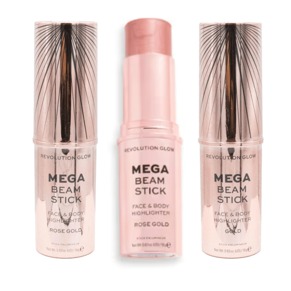 Revolution Mega Beam Stick Highlighter - Assorted Shades 24pk - Wholesale Discount Cosmetics
