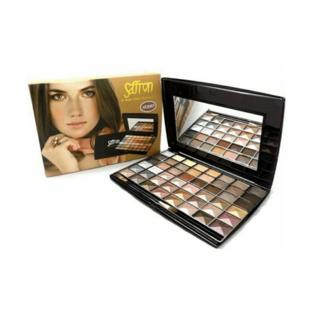 Saffron 48 Pan Nude Eyeshadow Palette - Assorted Shades 24pk - Wholesale Discount Cosmetics