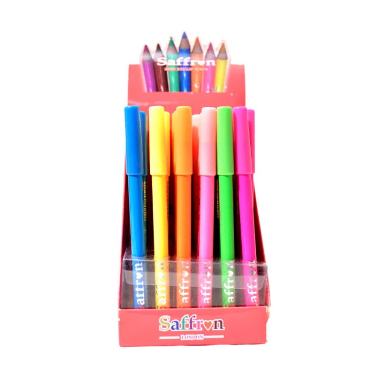 Saffron Neon Eye & Lip Pencils - Assorted Shades 24pk - Wholesale Discount Cosmetics