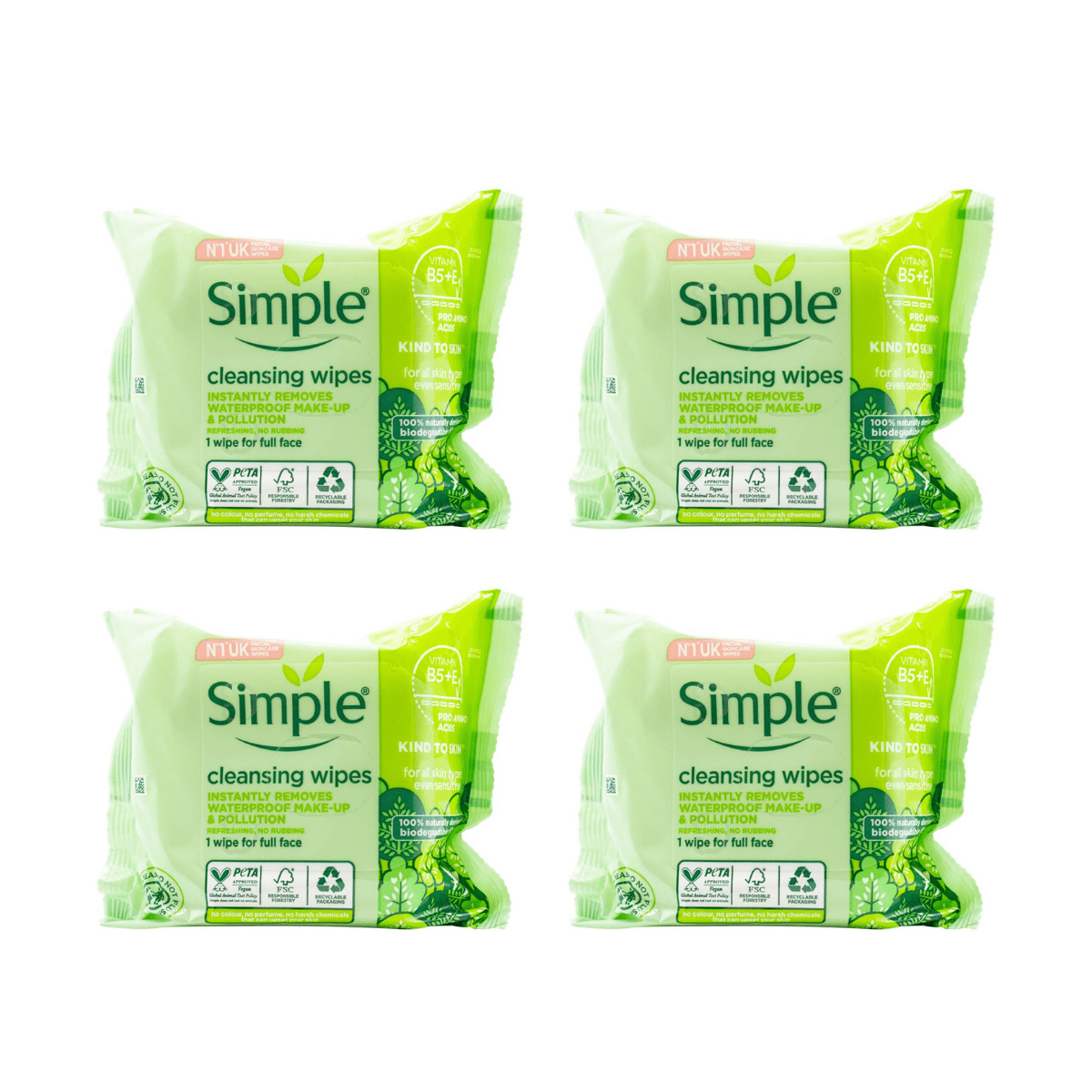 Simple Cleansing Facial Wipes 25 Wipes - 24pk - Wholesale Discount Cosmetics