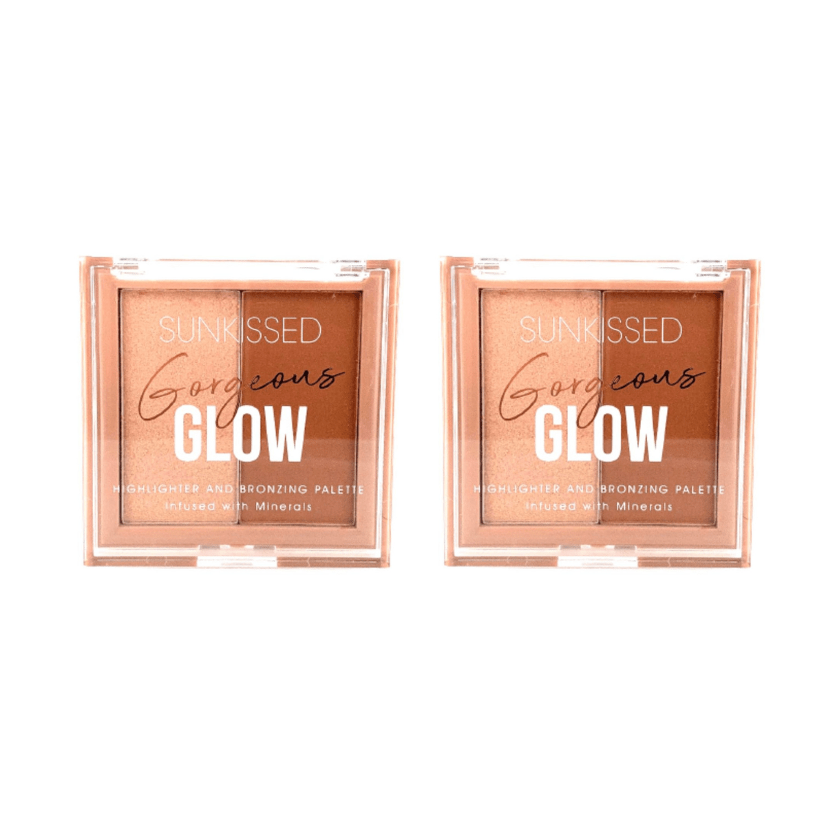 SunKissed Gorgeous Glow Highlighter and Bronzing Palette - 2x5g 24pk - Wholesale Discount Cosmetics