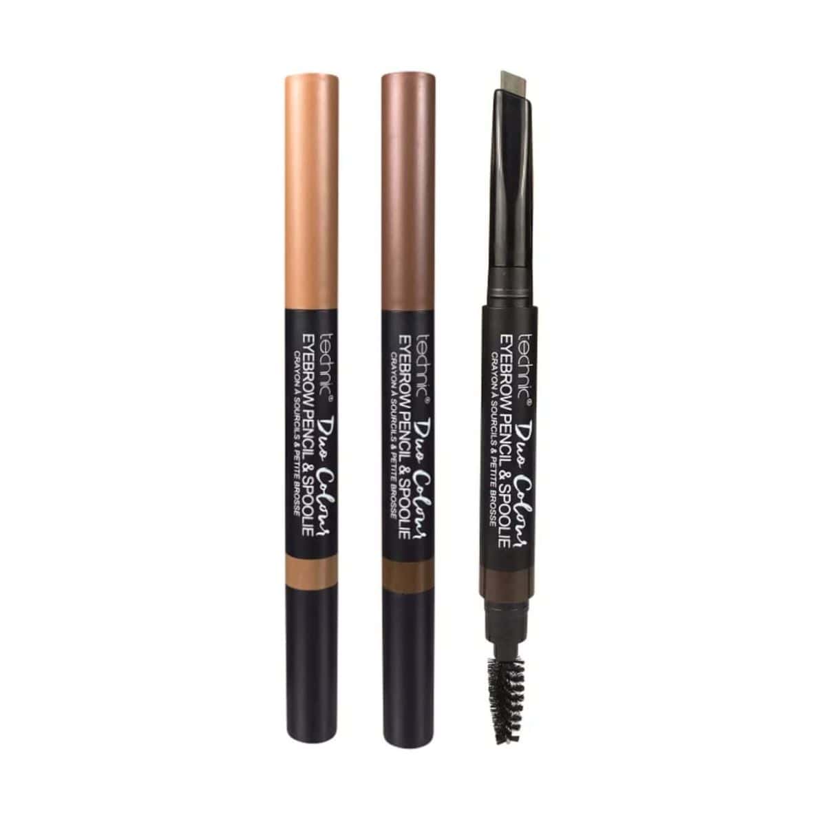 Technic Duo Colour Eyebrow Pencil & Spoolie(3 Assorted Shades) - 24pk - Wholesale Discount Cosmetics