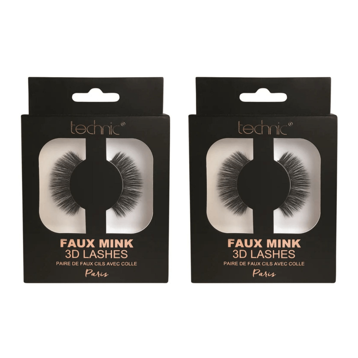 Technic Faux Mink 3D False Lashes - Paris 24pk - Wholesale Discount Cosmetics