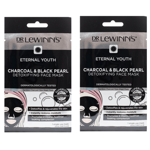 Dr LeWinn's Eternal Youth Charcoal & Black Pearl Detoxifying Face Mask - 24pk | Wholesale Discount Cosmetics