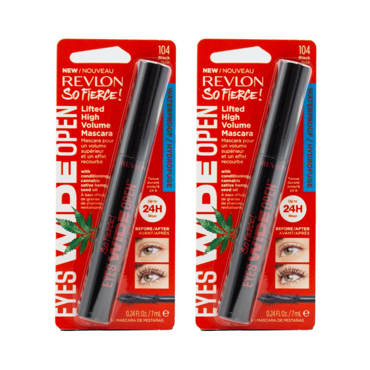 Revlon So Fierce Eyes Wide Open Waterproof Mascara - Black Noir 24pk