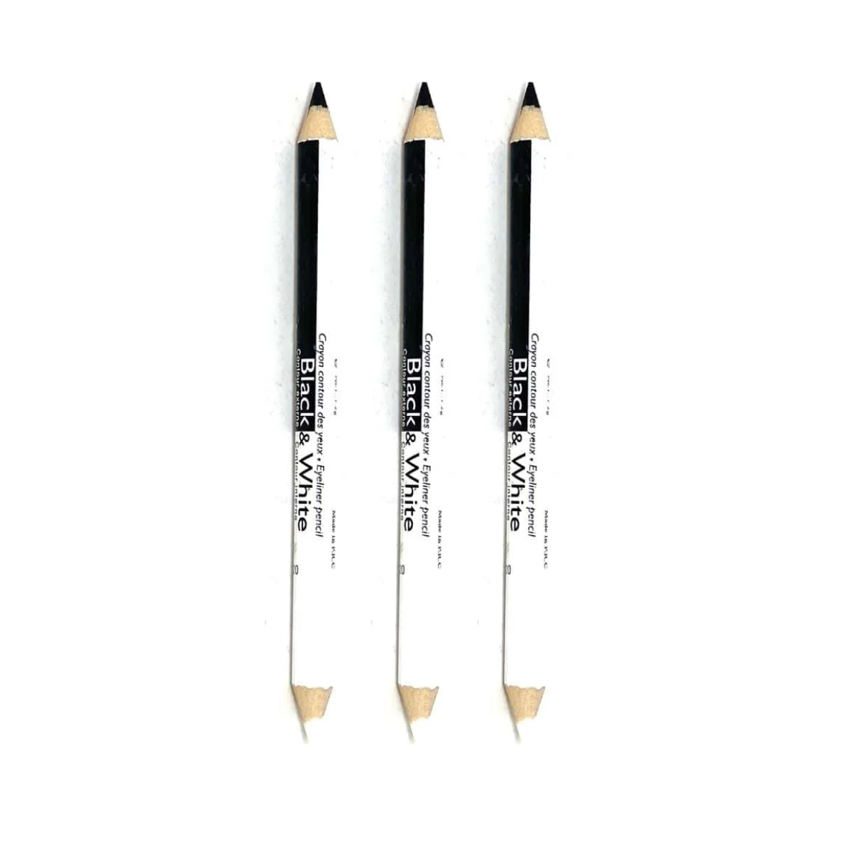 Saffron London 2in1 Black & White Eyeliner Pencil - 24pk