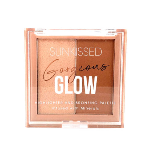 SunKissed Gorgeous Glow Highlighter and Bronzing Palette - 24pk | Wholesale Discount Cosmetics