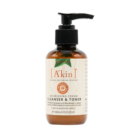 A'Kin Cleanser & Toner Nourishing Cream For Dry & Sensitive Skin 140ml - 24pk | Wholesale Discount Cosmetics