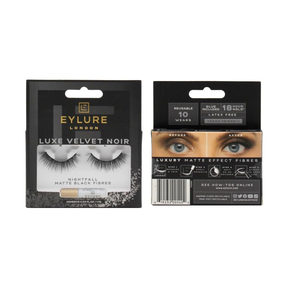 Eylure London Lashes Luxe Velvet Noir Nightfall - 24pk - Wholesale Discount Cosmetics