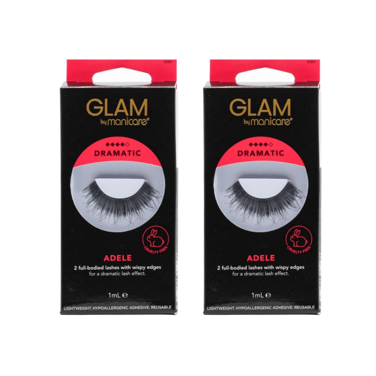 Glam by Manicare False Eyelashes - Adele 24pk - Wholesale Discount Cosmetics