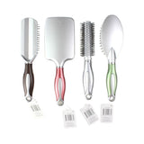 Indulge Hair Brushes (Silver) on Display Stand - 24pk - Wholesale Discount Cosmetics