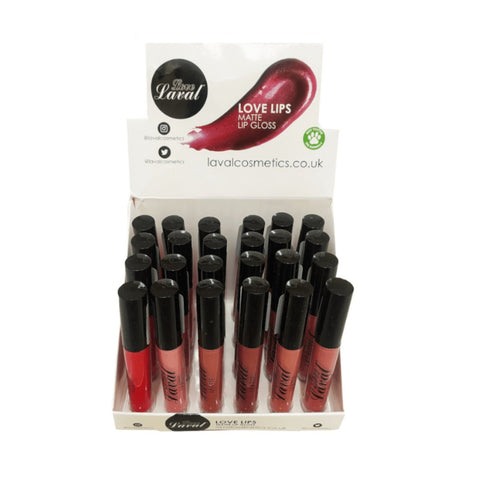 Laval Love Lips Matte Lip Gloss - Assorted Shades 24pk - Wholesale Discount Cosmetics