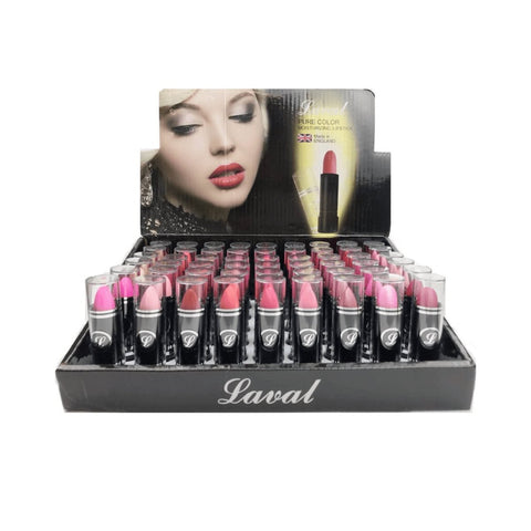 Laval Pure Colour Moisturising Lipstick - Assorted Shades 24pk - Wholesale Discount Cosmetics