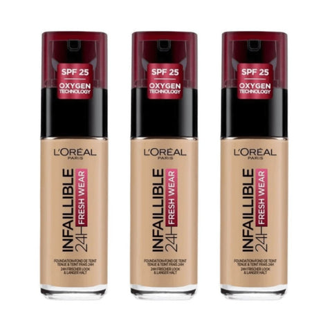 L'Oreal Infallible Fresh Wear 24Hr Foundation SPF25 - Assorted Shades 24pk - Wholesale Discount Cosmetics