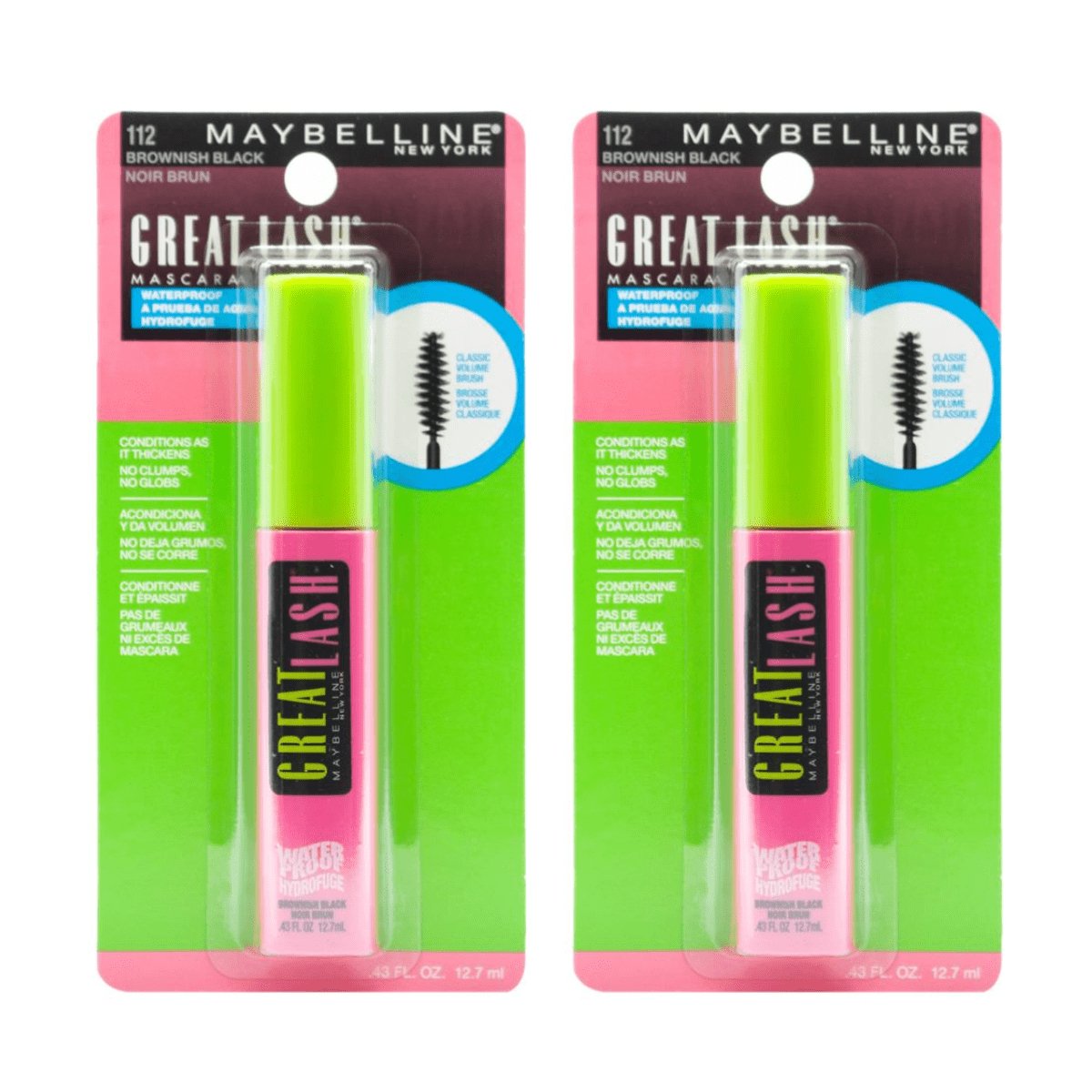 Maybelline Great Lash Waterproof Mascara - Brown Black 24pk - Wholesale Discount Cosmetics