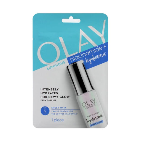 Olay Luminous Niacinamide + Hyaluronic Sheet Mask - 100 UNITS @ $3.98 per unit - Wholesale Discount Cosmetics