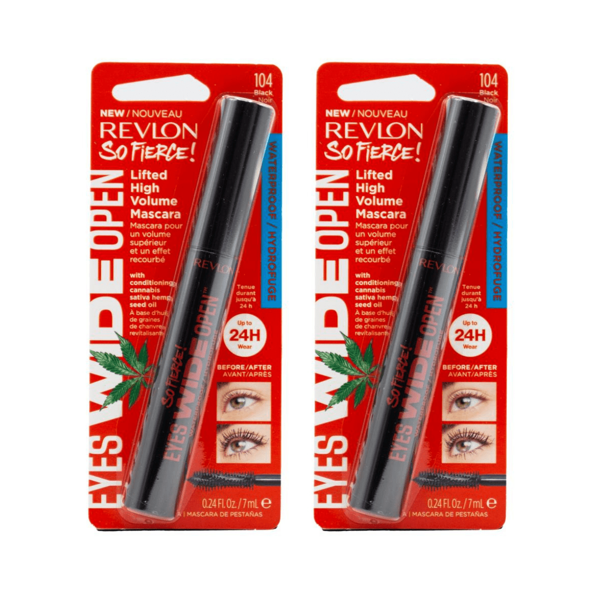 Revlon So Fierce Eyes Wide Open Waterproof Mascara - Black Noir 24pk - Wholesale Discount Cosmetics