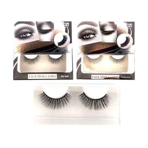 Saffron 3D Faux Mink Lashes - Assorted Styles 24pk - Wholesale Discount Cosmetics