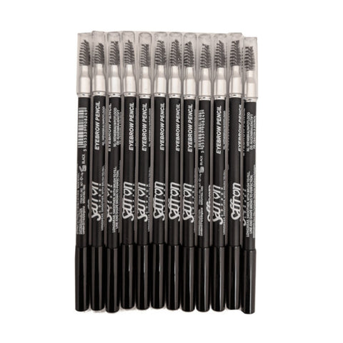 Saffron Eyebrow Pencil with Brush - Black 24pk - Wholesale Discount Cosmetics