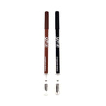 Saffron Eyebrow Pencil with Brush - Black + Brown 24pk - Wholesale Discount Cosmetics