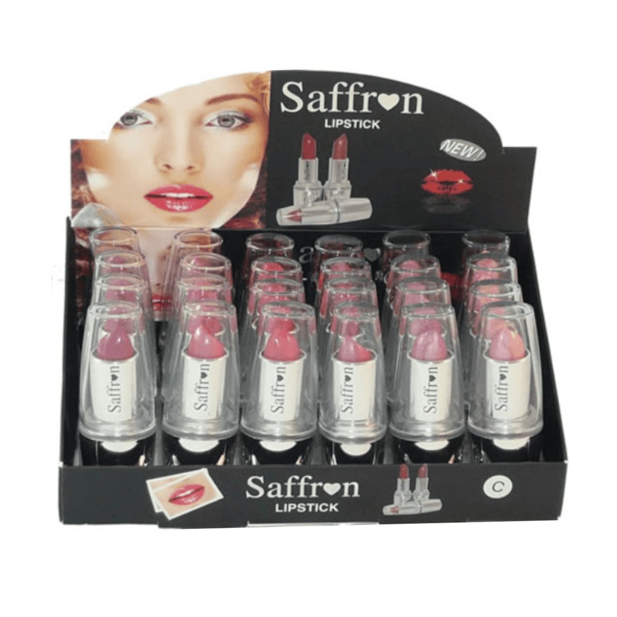 Saffron Lipstick C - Pinks 24pk - Wholesale Discount Cosmetics
