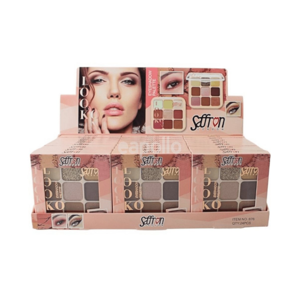 Saffron Look On Eyeshadow Palette B - Assorted Shades 24pk - Wholesale Discount Cosmetics