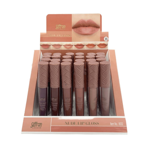 Saffron Matte Nude Lip Gloss B - Assorted Nude Shades 24pk - Wholesale Discount Cosmetics