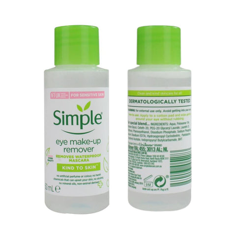 Simple Eye Make Up Remover 50ml - 24pk | Wholesale Discount Cosmetics