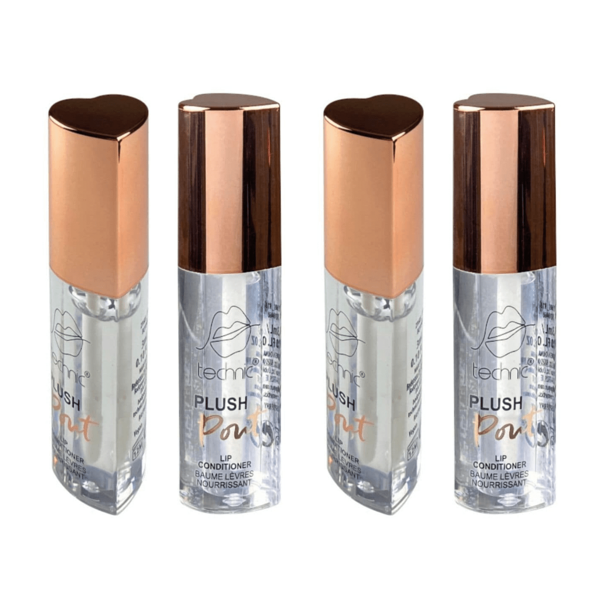 Technic Plush Pout Lip Conditioner - Clear / Raspberry 24pk - Wholesale Discount Cosmetics