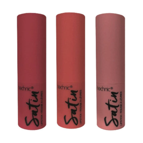 Technic Satin Lipstick(Assorted Shades) - 24pk | Wholesale Discount Cosmetics